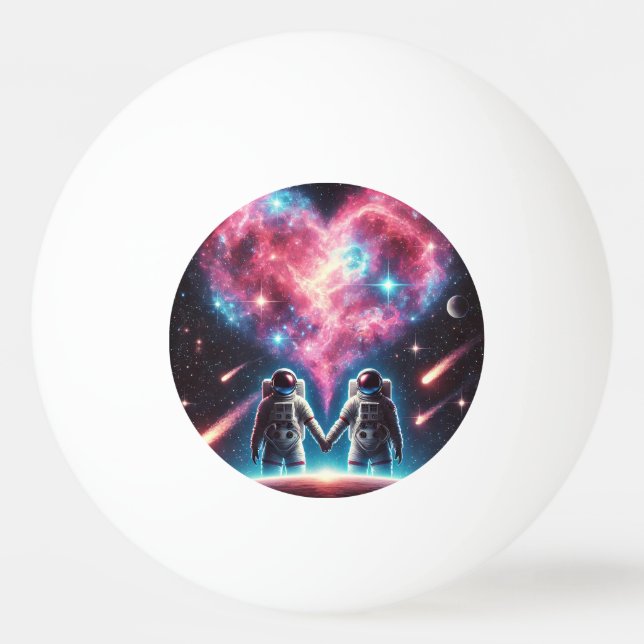 Astronaut Love Nebula Ping Pong Ball (Front)
