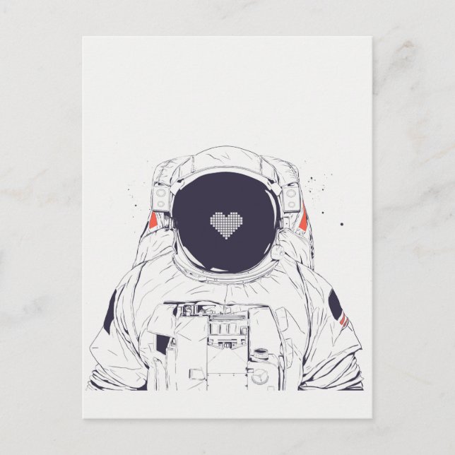 Astronaut love postcard (Front)