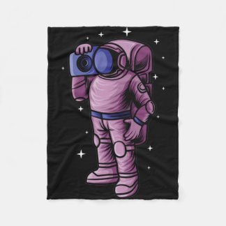 Astronaut Loves Music Fleece Blanket