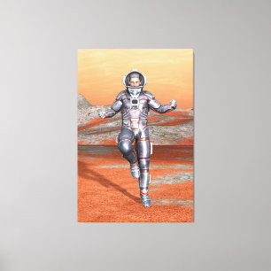Astronaut Mars Explorer Alien Planet Space Art Canvas Print