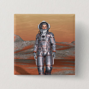 Astronaut Mars - Space Explorer on Alien Planet 15 Cm Square Badge