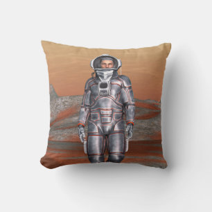 Astronaut Mars - Space Explorer on Alien Planet Cushion