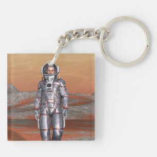 Astronaut Mars - Space Explorer on Alien Planet Key Ring