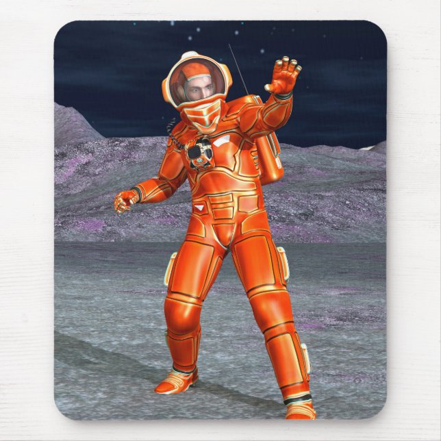 Astronaut Mars Space Explorer on Alien Planet Mouse Pad (Front)