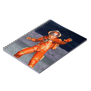 Astronaut Mars Space Explorer on Alien Planet Spiral Notebook
