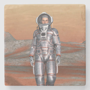 Astronaut Mars - Space Explorer on Alien Planet Stone Coaster