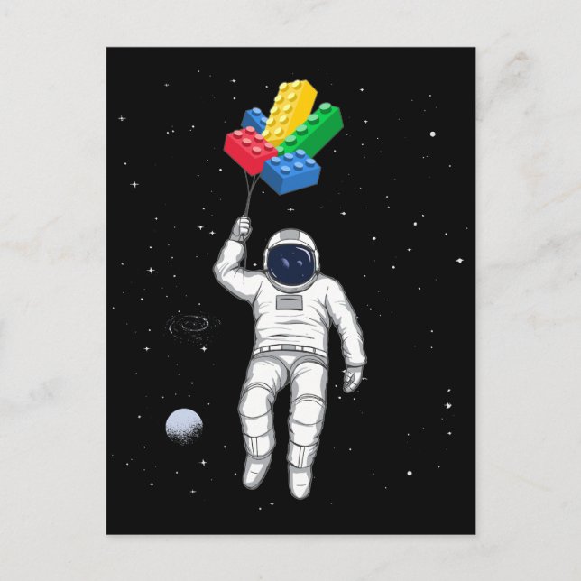 Astronaut Master Builder, Building Blocks Postcard (Front)
