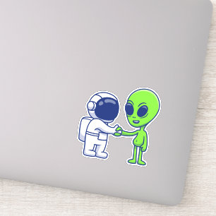 Astronaut Meets Alien Vinyl Stickers