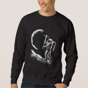 Astronaut mining the moon space lovers galaxy sweatshirt