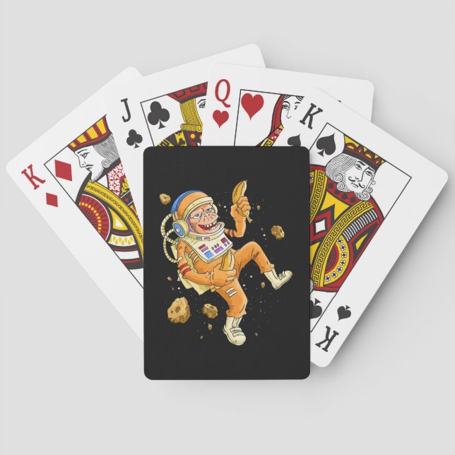 Astronaut Monkey Space Playing Cards (Back)