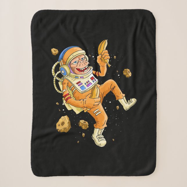 Astronaut Monkey Space Sherpa Blanket (Front)