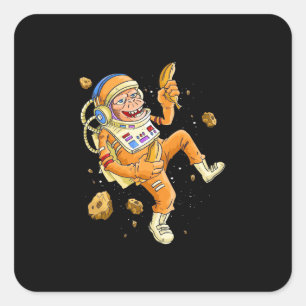 Astronaut Monkey Space Square Sticker