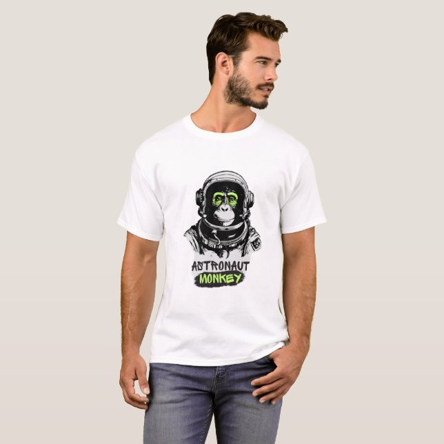 astronaut monkey tshirt (Front Full)