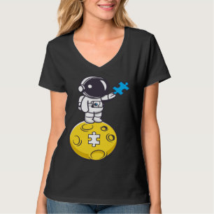 Astronaut Moon Autism Puzzle Autistic Child Autism T-Shirt