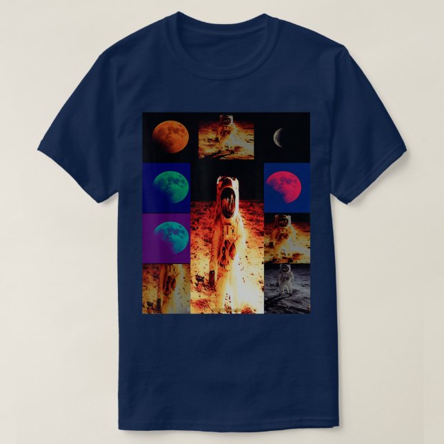 Astronaut Moon EDM  T-Shirt (Design Front)