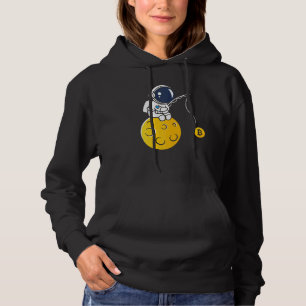 Astronaut Moon Fishing BTC Crypto Cryptocurrency B Hoodie