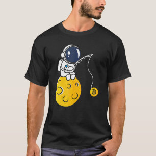Astronaut Moon Fishing BTC Crypto Cryptocurrency B T-Shirt