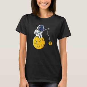 Astronaut Moon Fishing BTC Crypto Cryptocurrency B T-Shirt