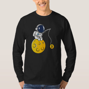 Astronaut Moon Fishing BTC Crypto Cryptocurrency B T-Shirt