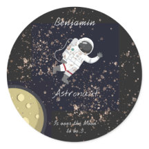 Astronaut Moon Monogram Kids 5th Birthday Cosmic