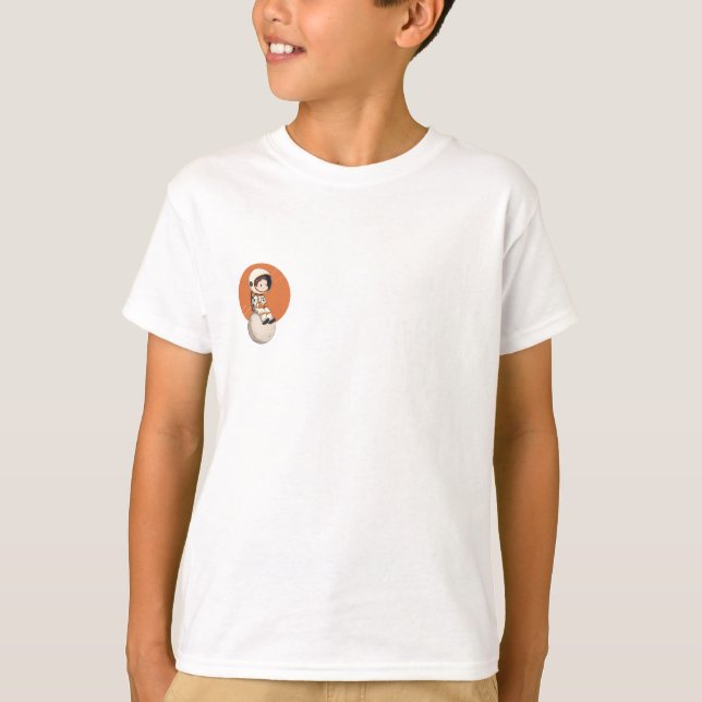 Astronaut Moon Perch Kids T-Shirt (Front)