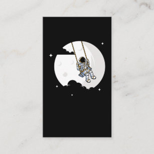 Astronaut Moon Swing Boy Girl Cosmonaut Business Card