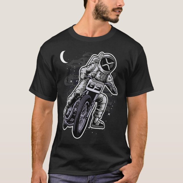 Astronaut Motorbike Ripple XRP Coin To The Moon Cr T-Shirt (Front)