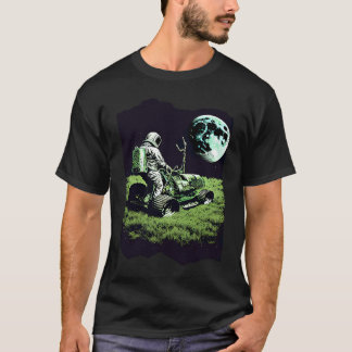 Astronaut Mowing The Lawn In Space Artwork  1 T-Shirt