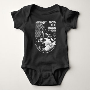 Astronaut Mows the Moon – Funny Space Maintenance Baby Bodysuit