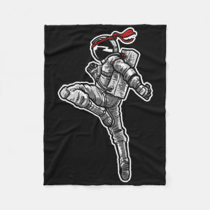 Astronaut Muay Thai Boxing Karate Kickboxing  Fleece Blanket