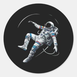 Astronaut Muay Thai Boxing Karate Kickboxing Marti Classic Round Sticker