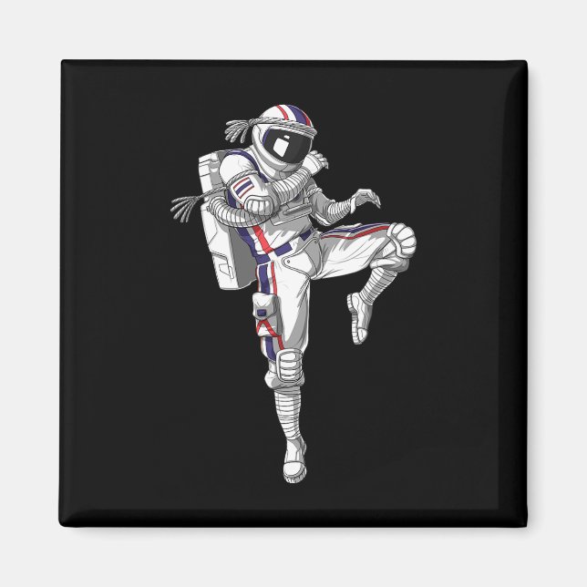 Astronaut Muay Thai Boxing Karate Kickboxing Marti Magnet (Front)