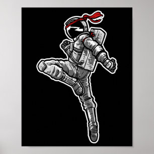 Astronaut Muay Thai Boxing Karate Kickboxing Poster