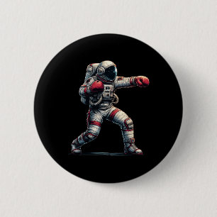 Astronaut Muay Thai Boxing Kickboxing Kids Mens  6 Cm Round Badge