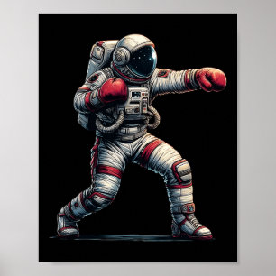 Astronaut Muay Thai Boxing Kickboxing Kids Mens  Poster