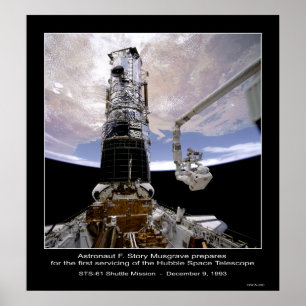 Astronaut Musgrave Hubble Space Telescope Poster