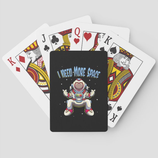 Astronaut Need More Space Playing Cards (Back)