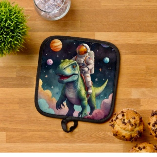 Astronaut on Dino in Space Pot Holder (Creator Uploaded)