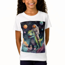 Astronaut on Dino in Space