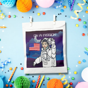Astronaut On Moon Outer Space Boy Birthday Favour Bags