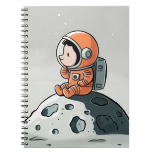 ASTRONAUT ON MOON Spiral Photo Notebook