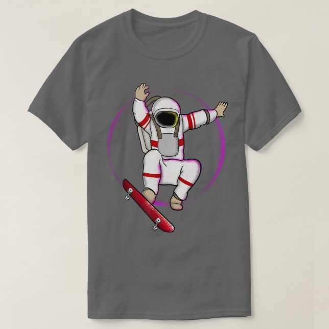 Astronaut On Skateboard T-Shirt (Design Front)