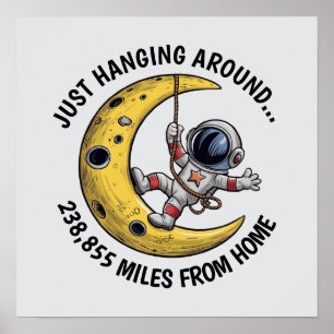 Astronaut on the Moon Poster