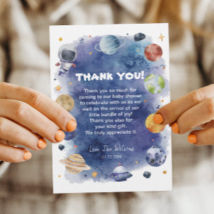 Astronaut Outer Space Baby Shower Thank You Card