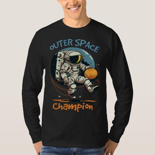 Astronaut Outer Space Basketball Champion T-Shirt (Front)