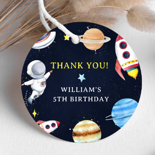 Astronaut Outer Space Birthday Thank You Favour Ta Tags