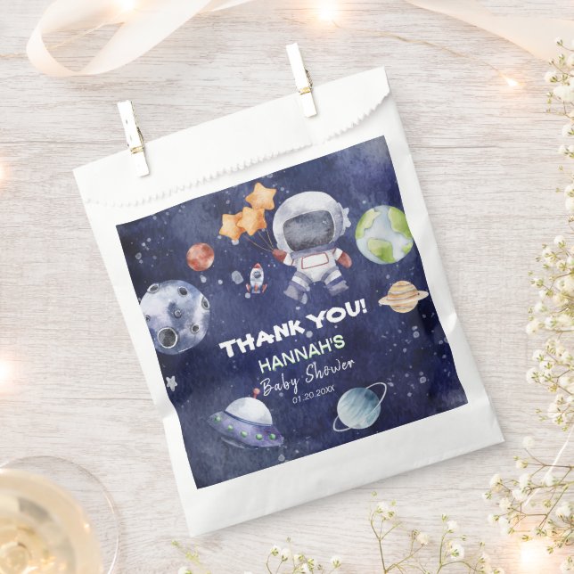 Astronaut Outer Space Boy Baby Shower Party Favour Bags (Clipped)