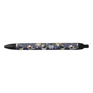 Astronaut Outer Space Cartoon  Blue Ink Pen