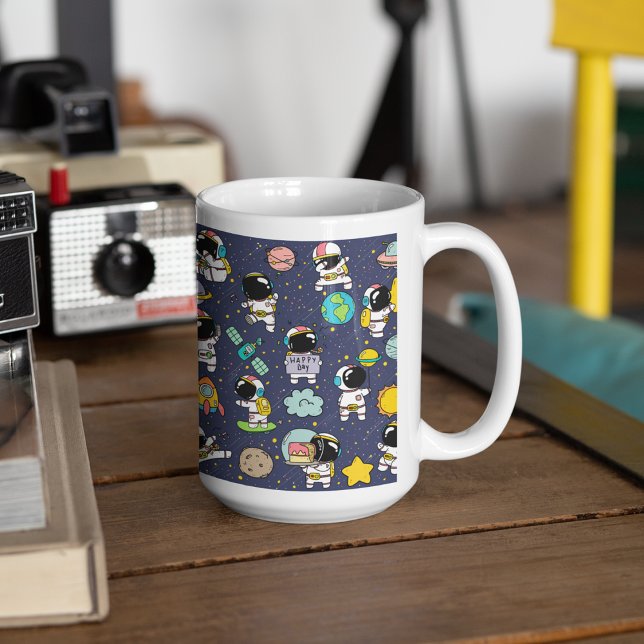 Astronaut Outer Space Cartoon  Coffee Mug (Astronaut Outer Space Cartoon Coffee Mug)