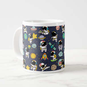 Astronaut Outer Space Cartoon  Large Coffee Mug